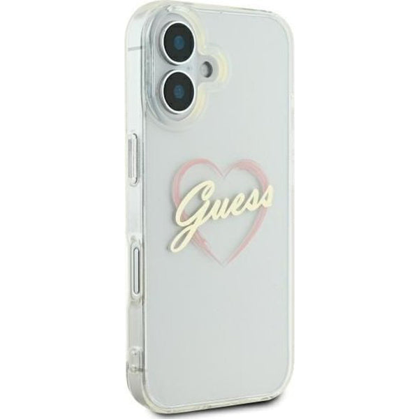 Etui na Apple iPhone 16, Guess, IML Heart, Przezroczyste