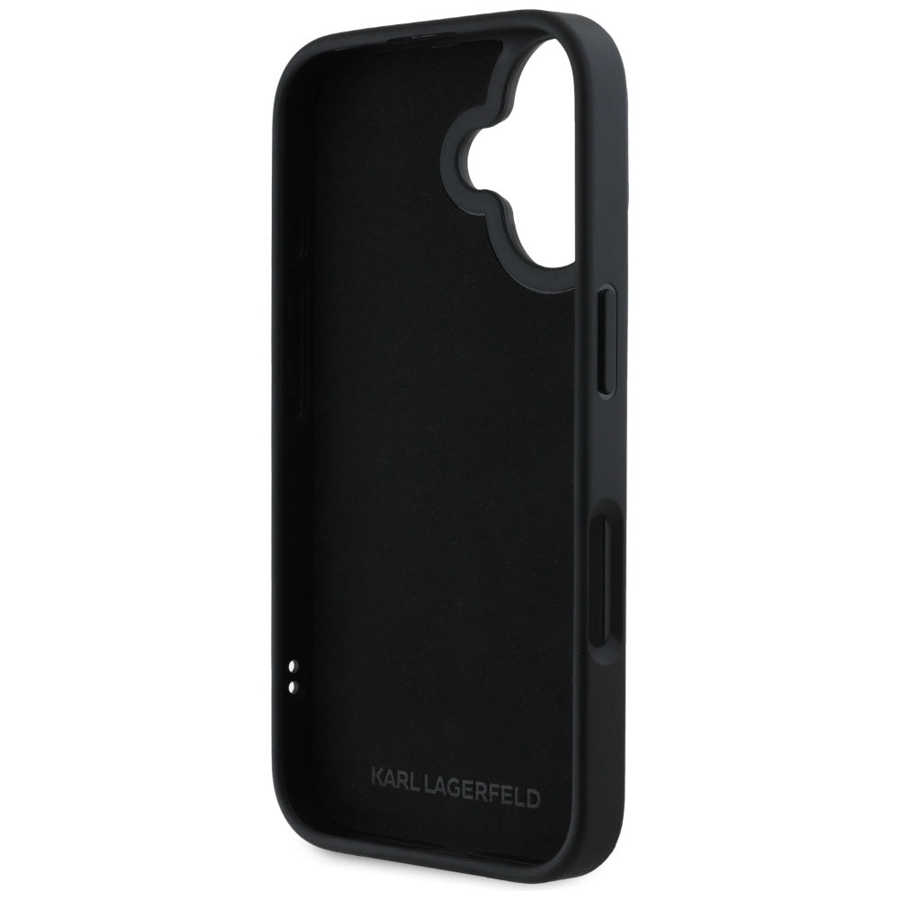 Etui na Apple iPhone 16, Karl Lagerfeld, 3D Rubber Karl & Choupette, Czarne