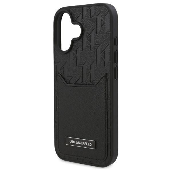 Etui na Apple iPhone 16, Karl Lagerfeld, Cardslots Monogram, Czarne