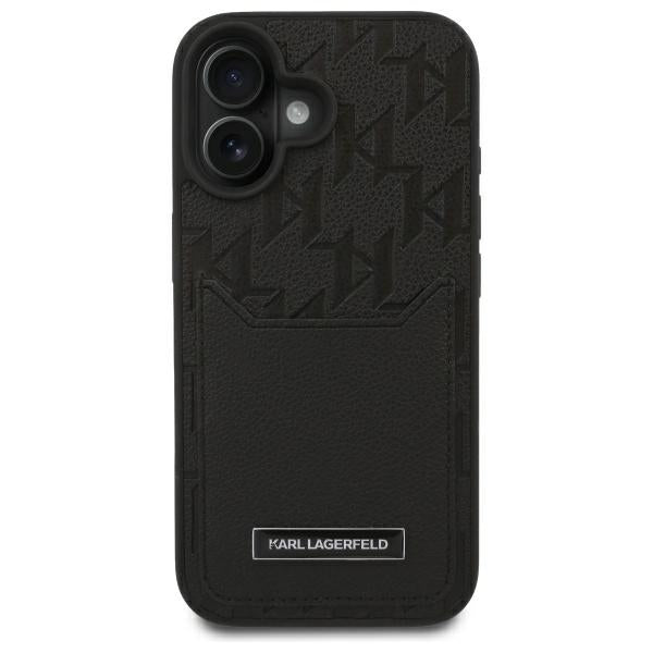 Etui na Apple iPhone 16, Karl Lagerfeld, Cardslots Monogram, Czarne