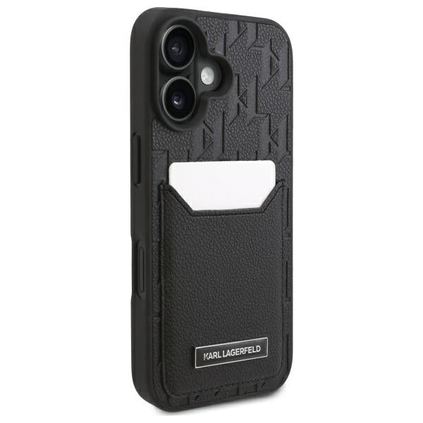 Etui na Apple iPhone 16, Karl Lagerfeld, Cardslots Monogram, Czarne