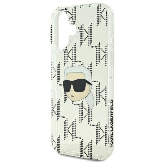 Etui na Apple iPhone 16, Karl Lagerfeld, IML Luxury Electroplated Karl's Head, Przezroczyste