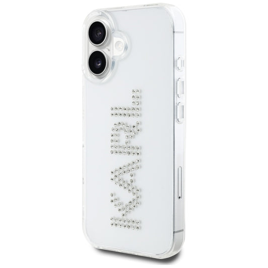 Etui na Apple iPhone 16, Karl Lagerfeld, IML Rhinestones Transparent Logo, Przezroczyste
