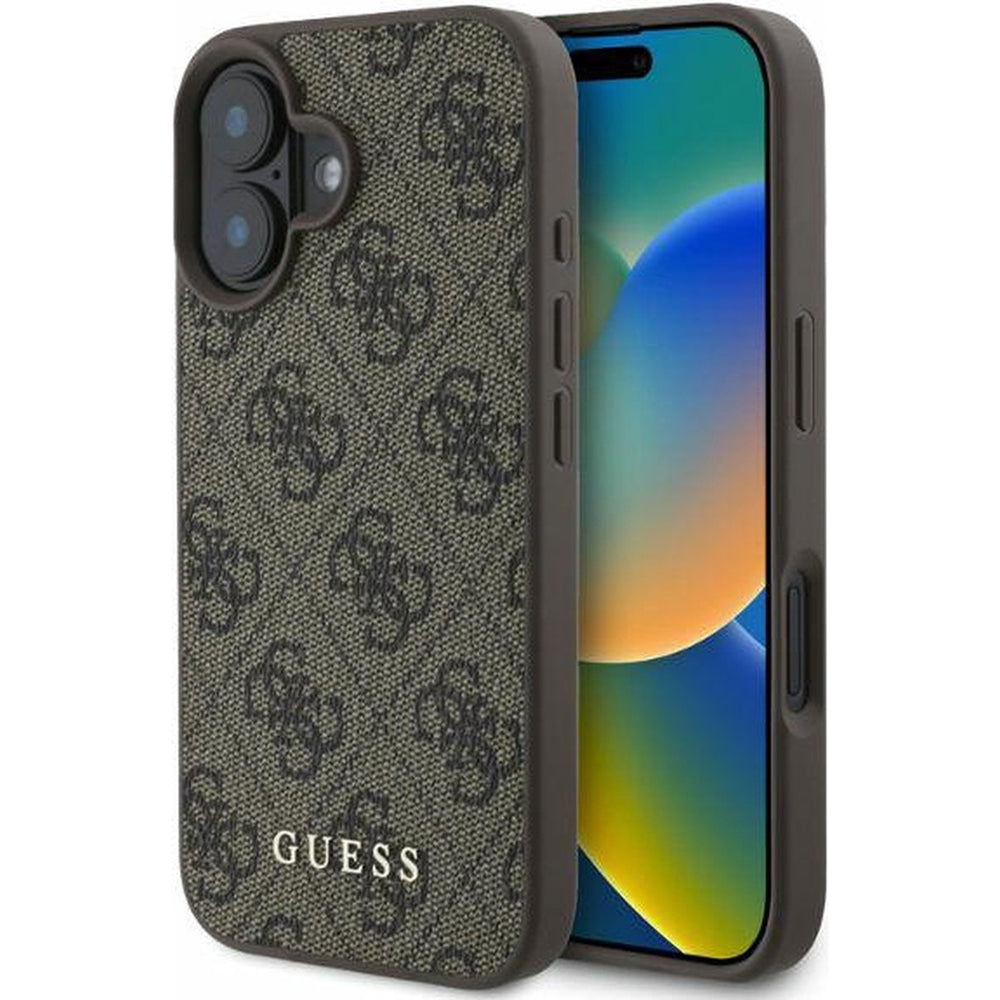 Etui na Apple iPhone 16 Plus, Guess, 4G Classic, Brązowy