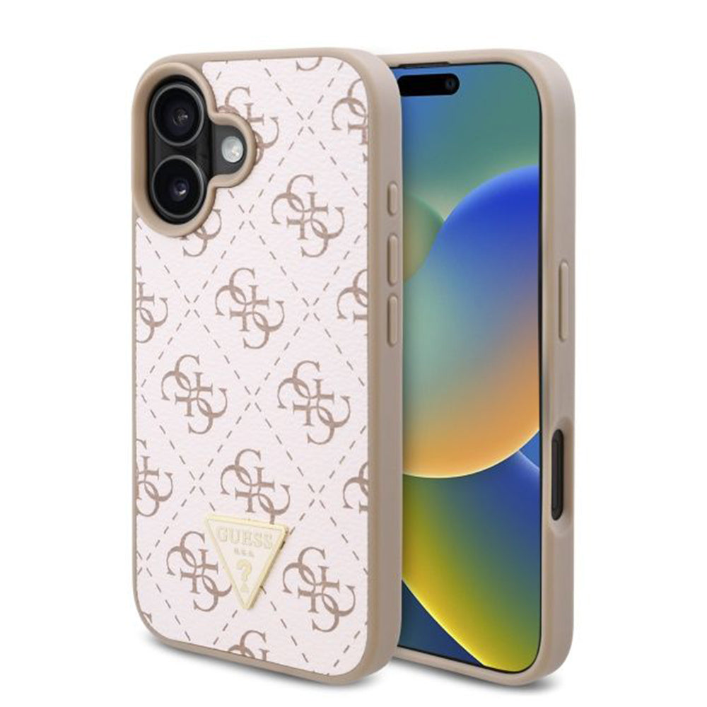 Etui na Apple iPhone 16 Plus, Guess, 4G Triangle Logo, Białe