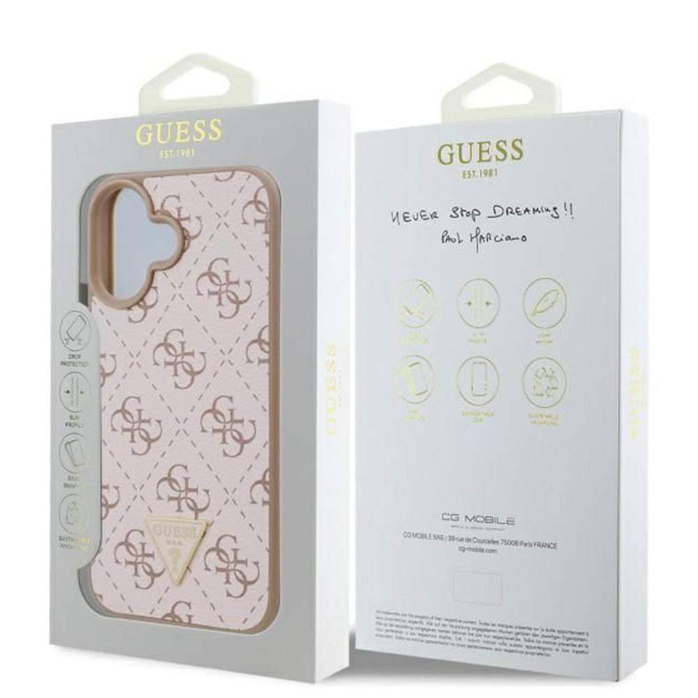 Etui na Apple iPhone 16 Plus, Guess, 4G Triangle Logo, Białe
