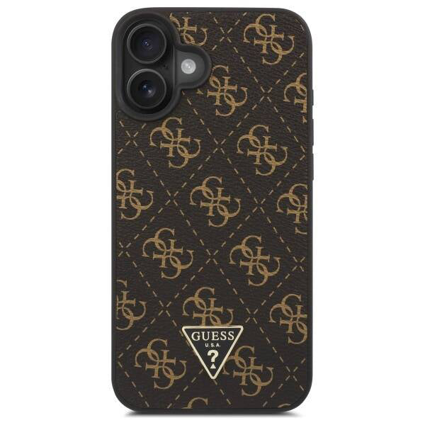 Case for Apple iPhone 16 Plus, Guess, 4G Triangle Logo, Black