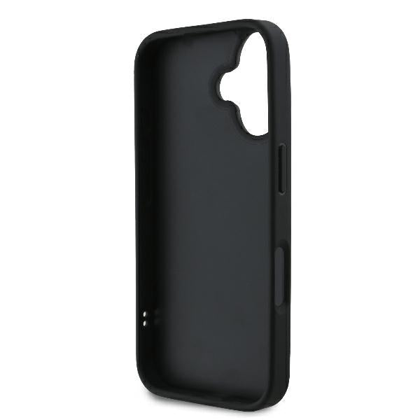 Etui na Apple iPhone 16 Plus, Karl Lagerfeld, Diagonal Quilted Script, Czarne