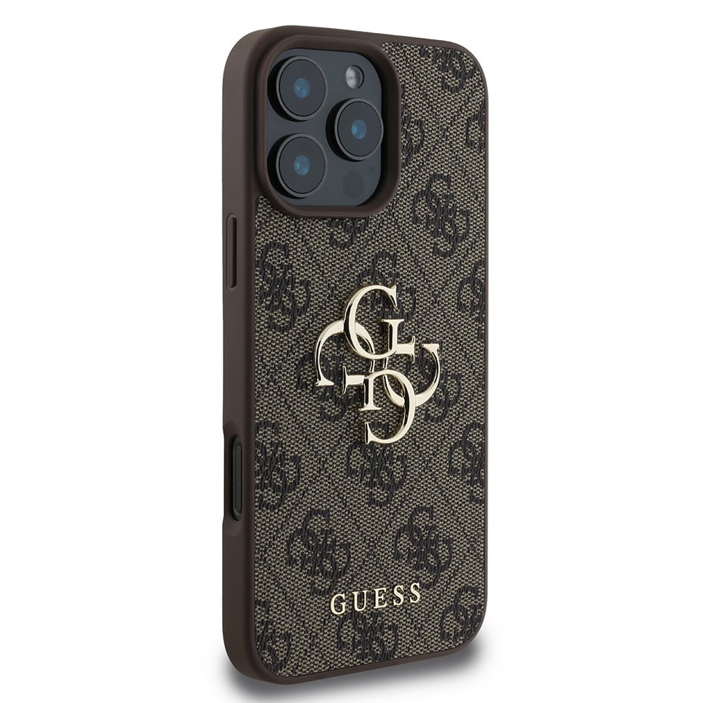 Etui na Apple iPhone 16 Pro, Guess, 4G Big Logo, Brązowy