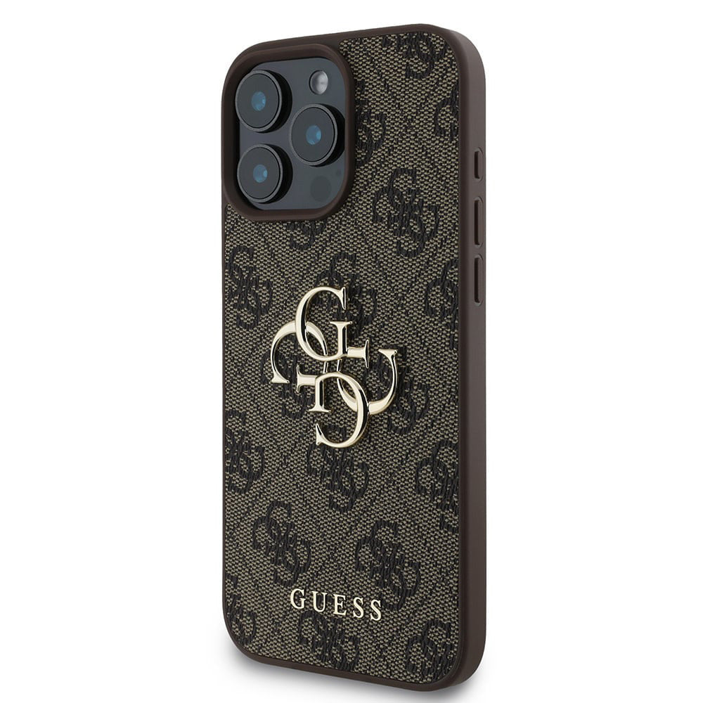 Etui na Apple iPhone 16 Pro, Guess, 4G Big Logo, Brązowy