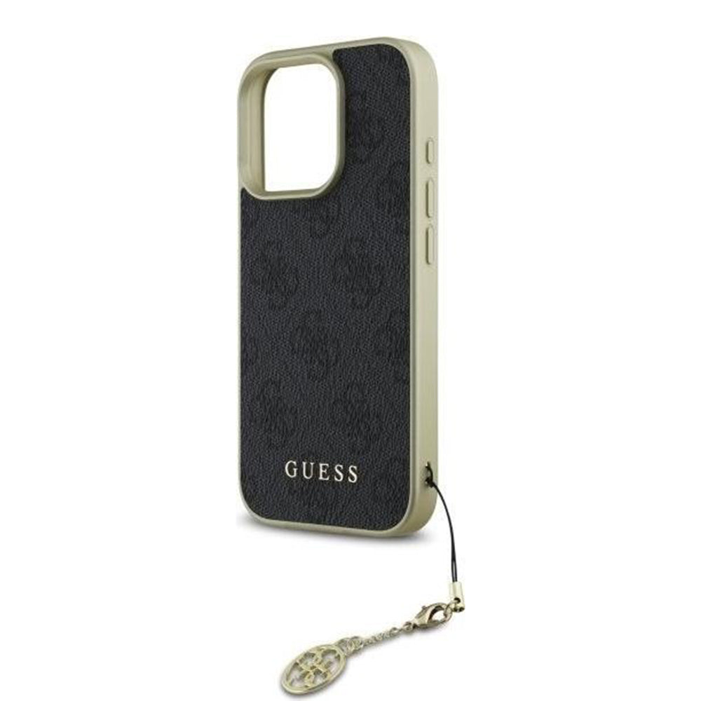 Case for Apple iPhone 16 Pro, Guess, 4G Charm, Black