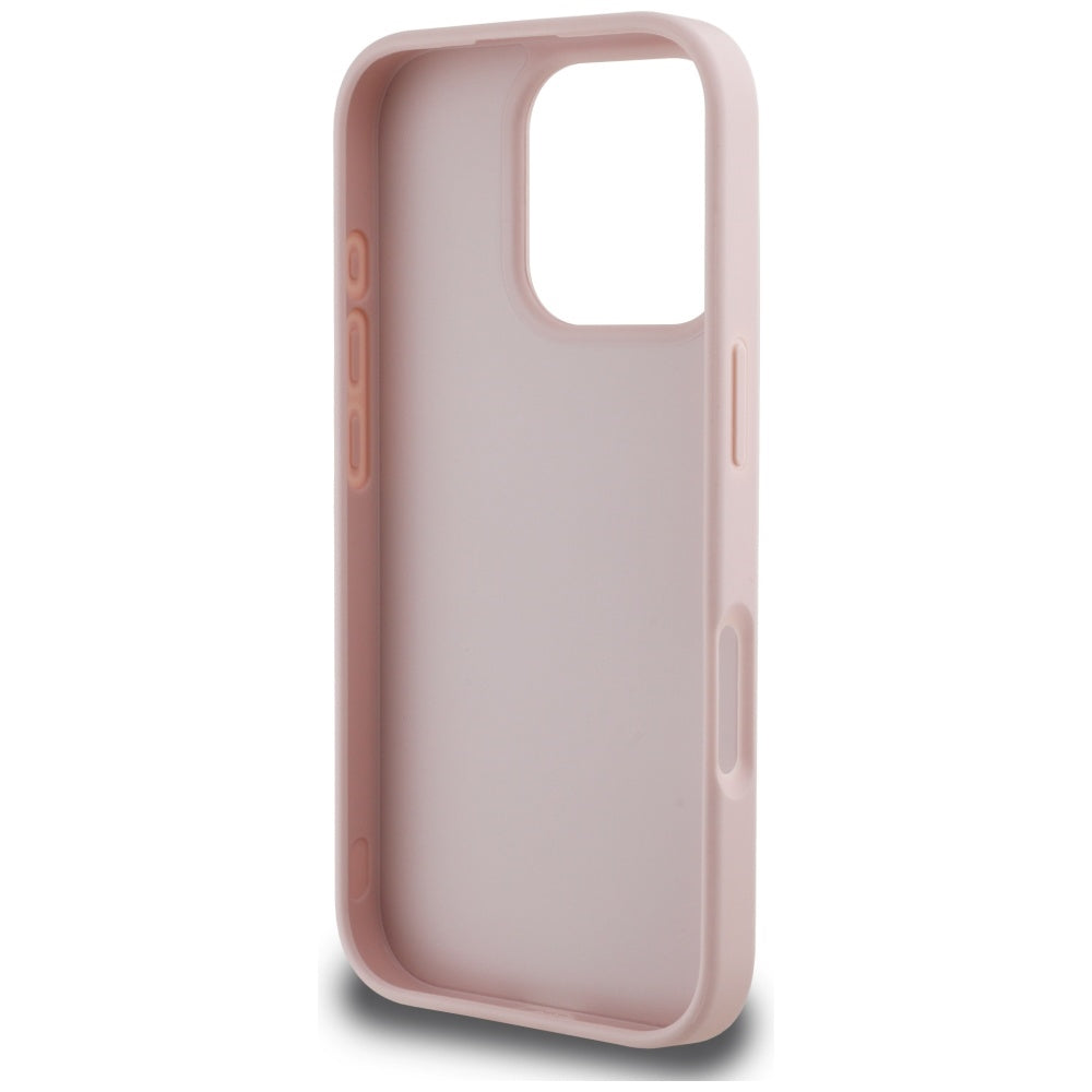 Etui na Apple iPhone 16 Pro, Guess, Grained Big 4G Logo Small Classic Logo, Różowy