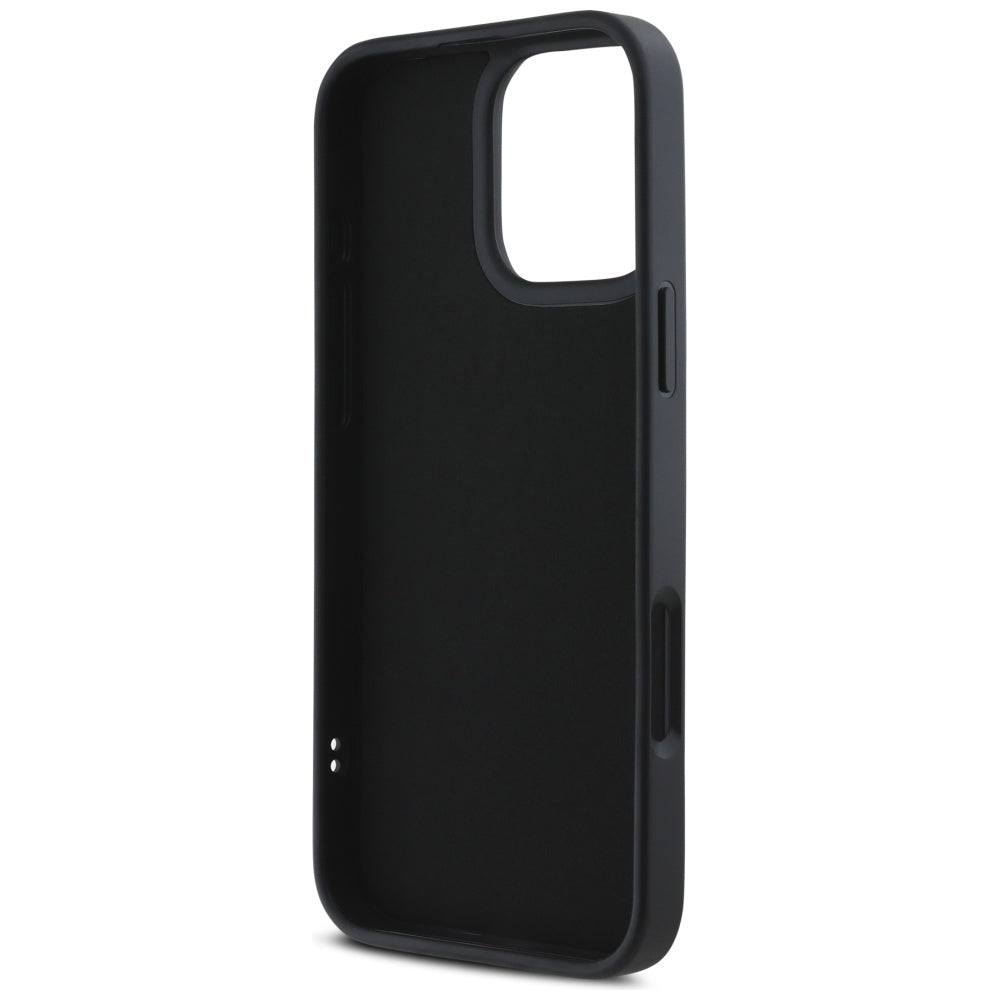 Etui na Apple iPhone 16 Pro, Karl Lagerfeld, 3D Rubber Elongated Glitter Logo, Czarne