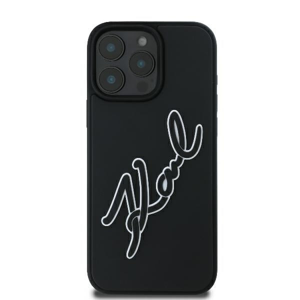 Etui na Apple iPhone 16 Pro, Karl Lagerfeld, 3D Rubber Signature, Czarne