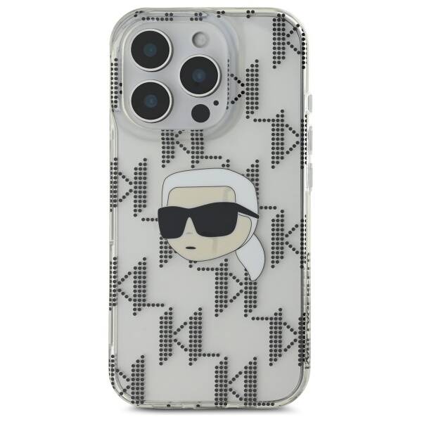 Etui na Apple iPhone 16 Pro, Karl Lagerfeld, IML Luxury Electroplated Karl's Head, Przezroczyste