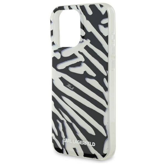 Etui na Apple iPhone 16 Pro, Karl Lagerfeld, IML Luxury Zebra Pattern with Strap, Czarne