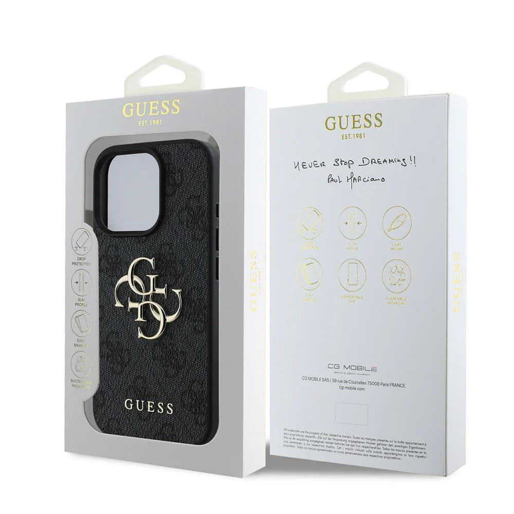 Etui na Apple iPhone 16 Pro Max, Guess, 4G Big Logo, Czarne