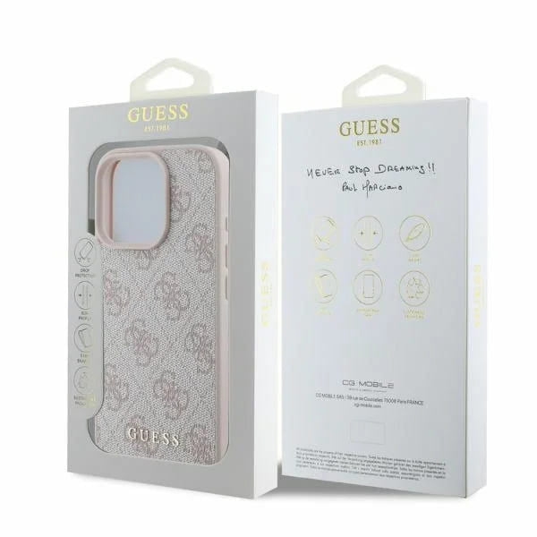 Etui na Apple iPhone 16 Pro Max, Guess, 4G Classic, Różowy