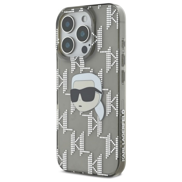 Etui na Apple iPhone 16 Pro Max, Karl Lagerfeld, IML Luxury Electroplated Karl's Head, Czarne