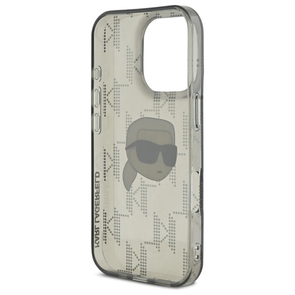 Etui na Apple iPhone 16 Pro Max, Karl Lagerfeld, IML Luxury Electroplated Karl's Head, Czarne