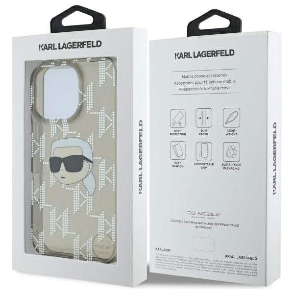 Etui na Apple iPhone 16 Pro Max, Karl Lagerfeld, IML Luxury Electroplated Karl's Head, Czarne