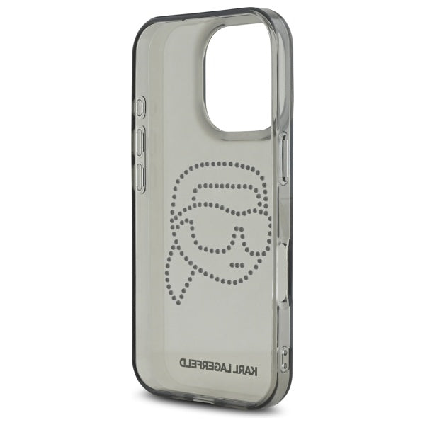 Etui na Apple iPhone 16 Pro Max, Karl Lagerfeld, IML Rhinestones Karl's Head, Czarne