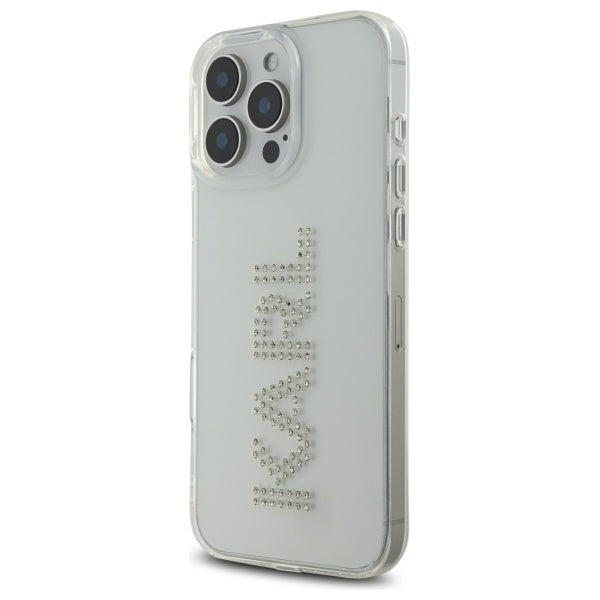 Etui na Apple iPhone 16 Pro Max, Karl Lagerfeld, IML Rhinestones Transparent Logo, Przezroczyste