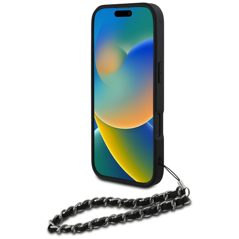 Etui na Apple iPhone 16 Pro Max, Karl Lagerfeld, Saffiano Crystals & Charm, Czarne