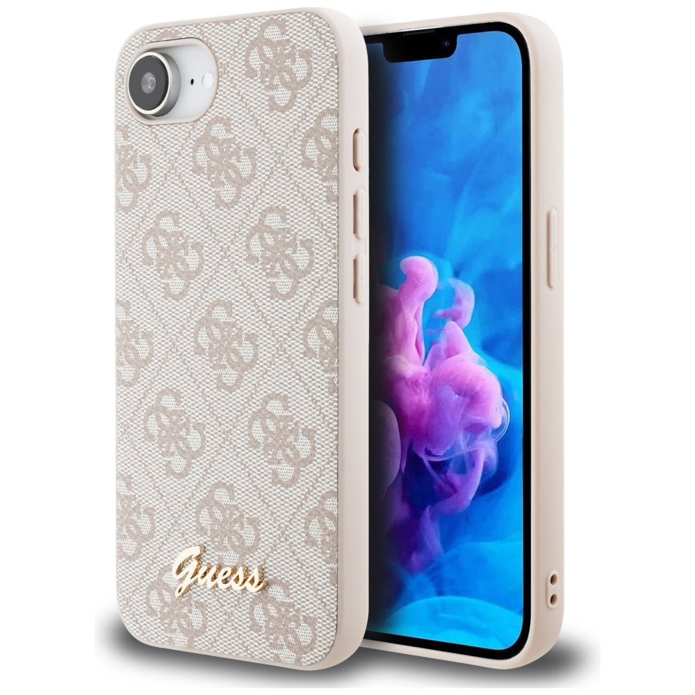 Etui na Apple iPhone 17e / 16e, Guess, 4G Script Logo, Różowy