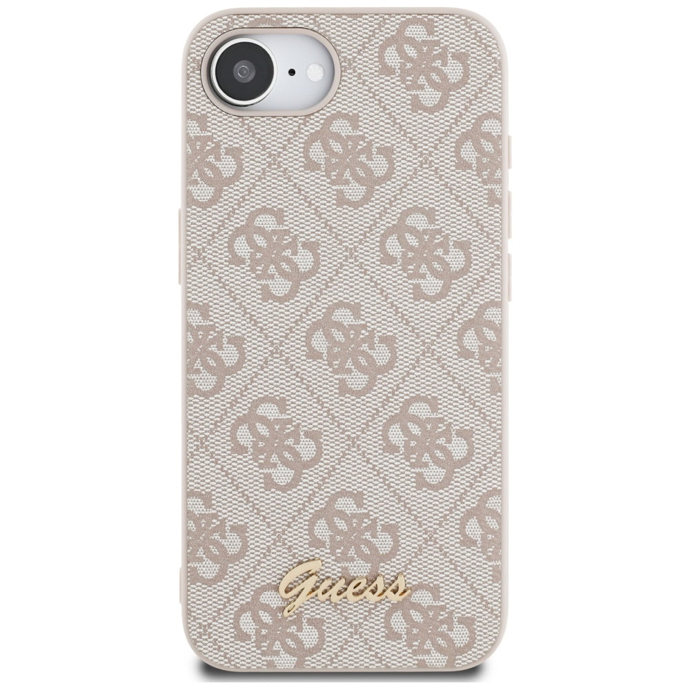 Etui na Apple iPhone 17e / 16e, Guess, 4G Script Logo, Różowy