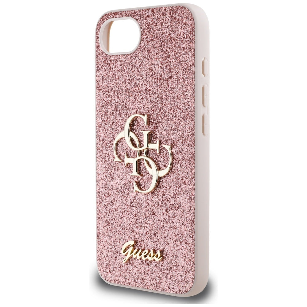 Etui na Apple iPhone 17e / 16e, Guess, Fixed Glitter Big 4G, Różowy