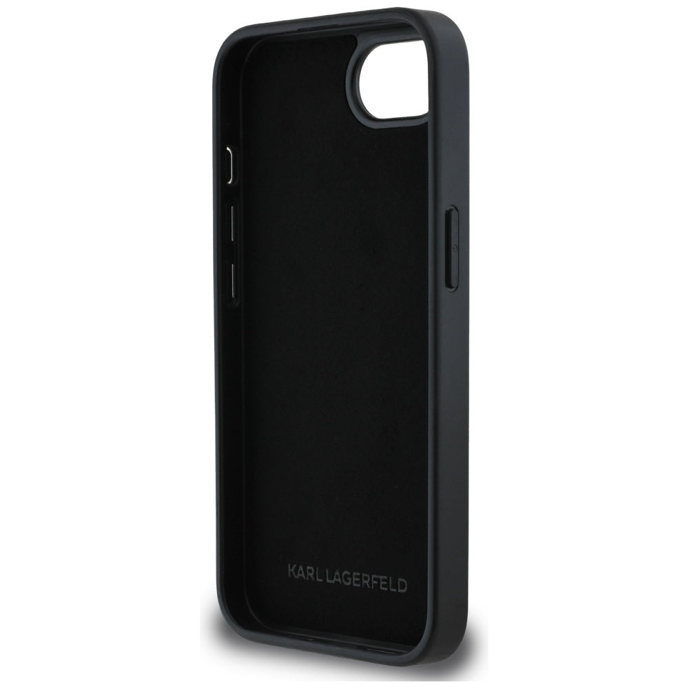 Etui na Apple iPhone 17e / 16e, Karl Lagerfeld, Glitter Fixed Karl & Choupette's Heads, Czarne