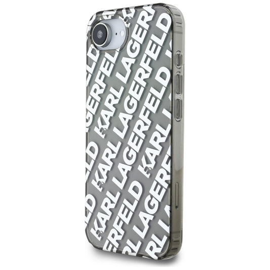 Etui na Apple iPhone 16e, Karl Lagerfeld, IML Luxury Silver Fullover Logo, Srebrne