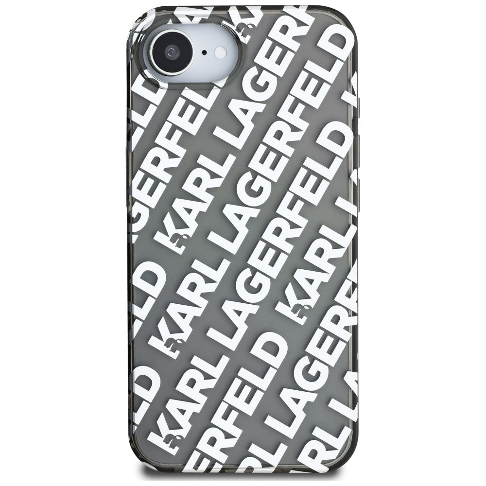 Case for Apple iPhone 17e / 16e, Karl Lagerfeld, IML Luxury Silver Fullover Logo, Silver