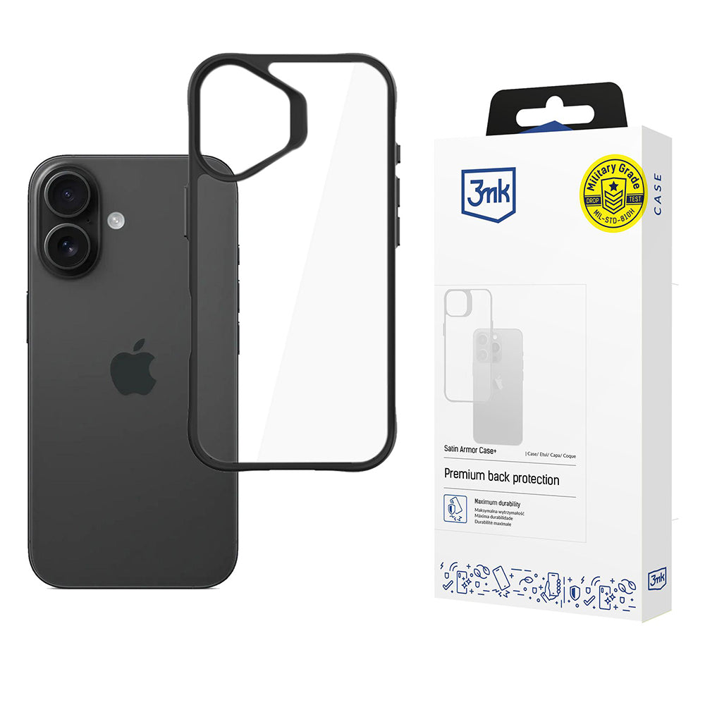 Etui na Apple iPhone 17, 3MK, Satin Armor Case+, Czarne