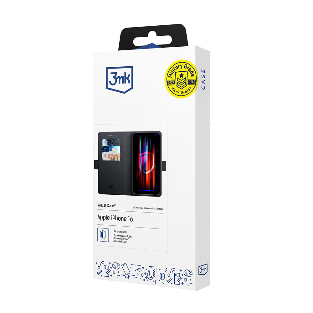 Etui na Apple iPhone 17, 3MK, Wallet, Czarne
