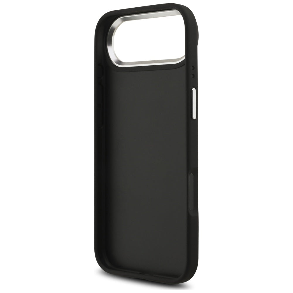 Etui na Apple iPhone 17 Air, Guess, 4G Grained Big and Classic Logo, Czarne Srebrzyste