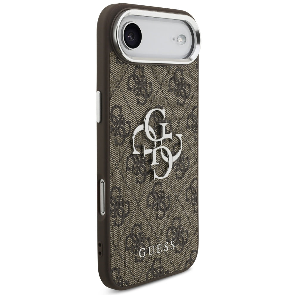 Etui na Apple iPhone 17 Air, Guess, Big 4G Logo Classic, Brązowo-Srebrne