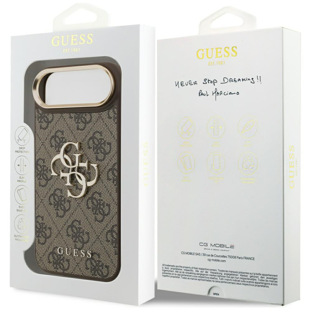 Etui na Apple iPhone 17 Air, Guess, Big 4G Logo Classic, Złoty Brąz