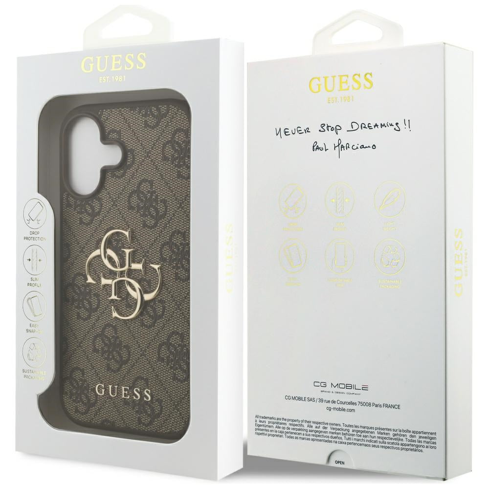 Etui na Apple iPhone 17, Guess, 4G Big Logo, Brązowy