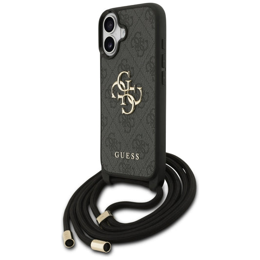 Etui na Apple iPhone 17, Guess, 4G CBDY Big Logo with Cord Strap, Czarne