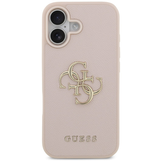 Etui na Apple iPhone 17, Guess, 4G Grained Big and Classic Logo, Różowy