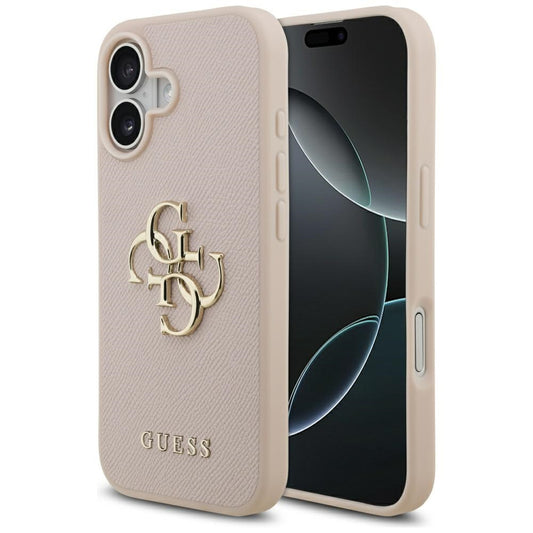 Etui na Apple iPhone 17, Guess, 4G Grained Big and Classic Logo, Różowy