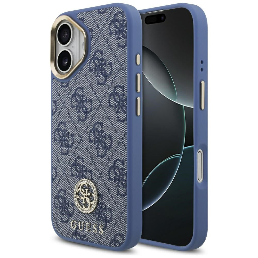 Etui na Apple iPhone 17, Guess, 4G Strass Logo, Niebieskie