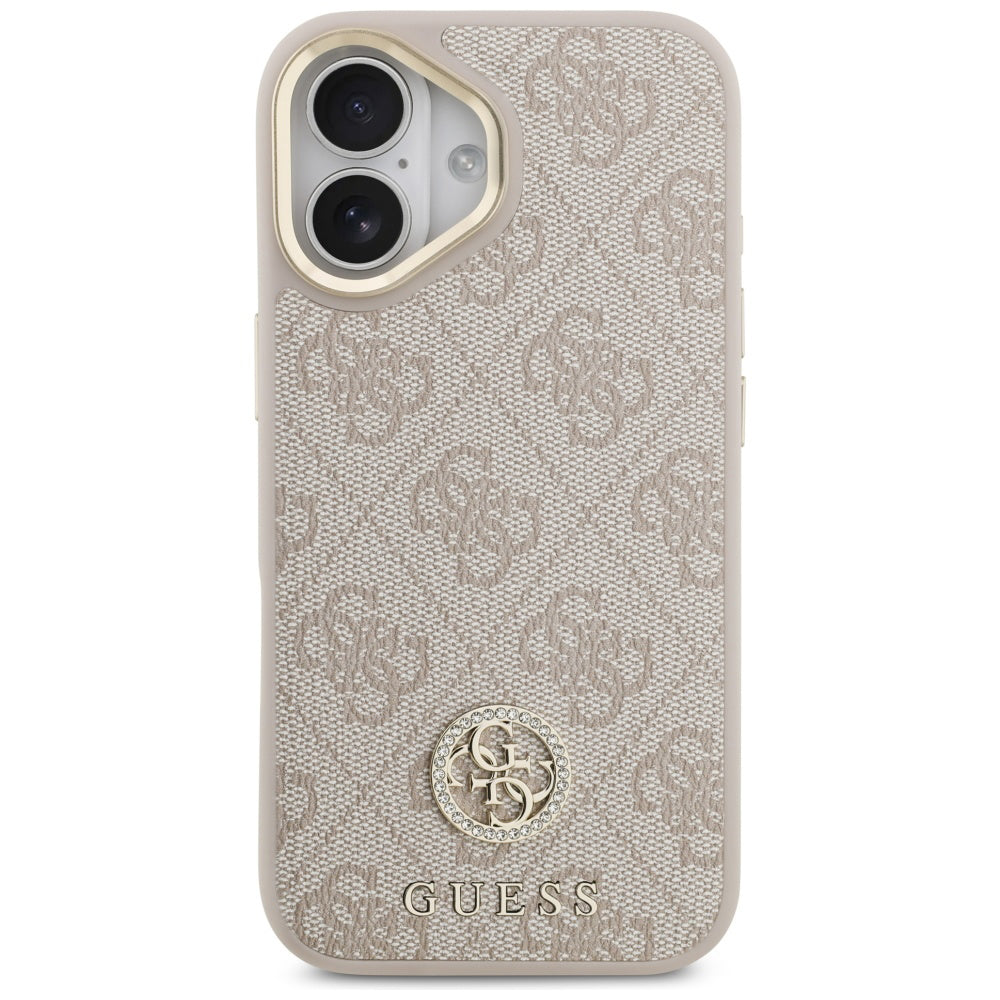 Etui na Apple iPhone 17, Guess, 4G Strass Logo and Big Strap, Różowy