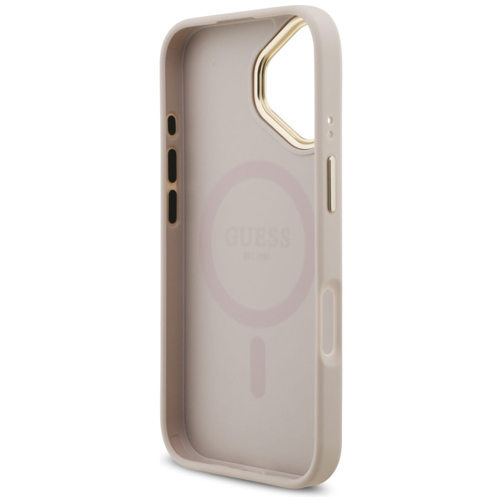 Etui na Apple iPhone 17, Guess, 4G Strass Logo and Big Strap, Różowy