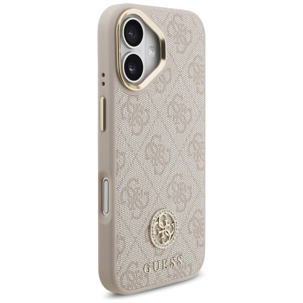 Etui na Apple iPhone 17, Guess, 4G Strass Logo and Big Strap, Różowy