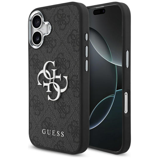 Etui na Apple iPhone 17, Guess, Big 4G Logo Classic, Czarne Srebrne