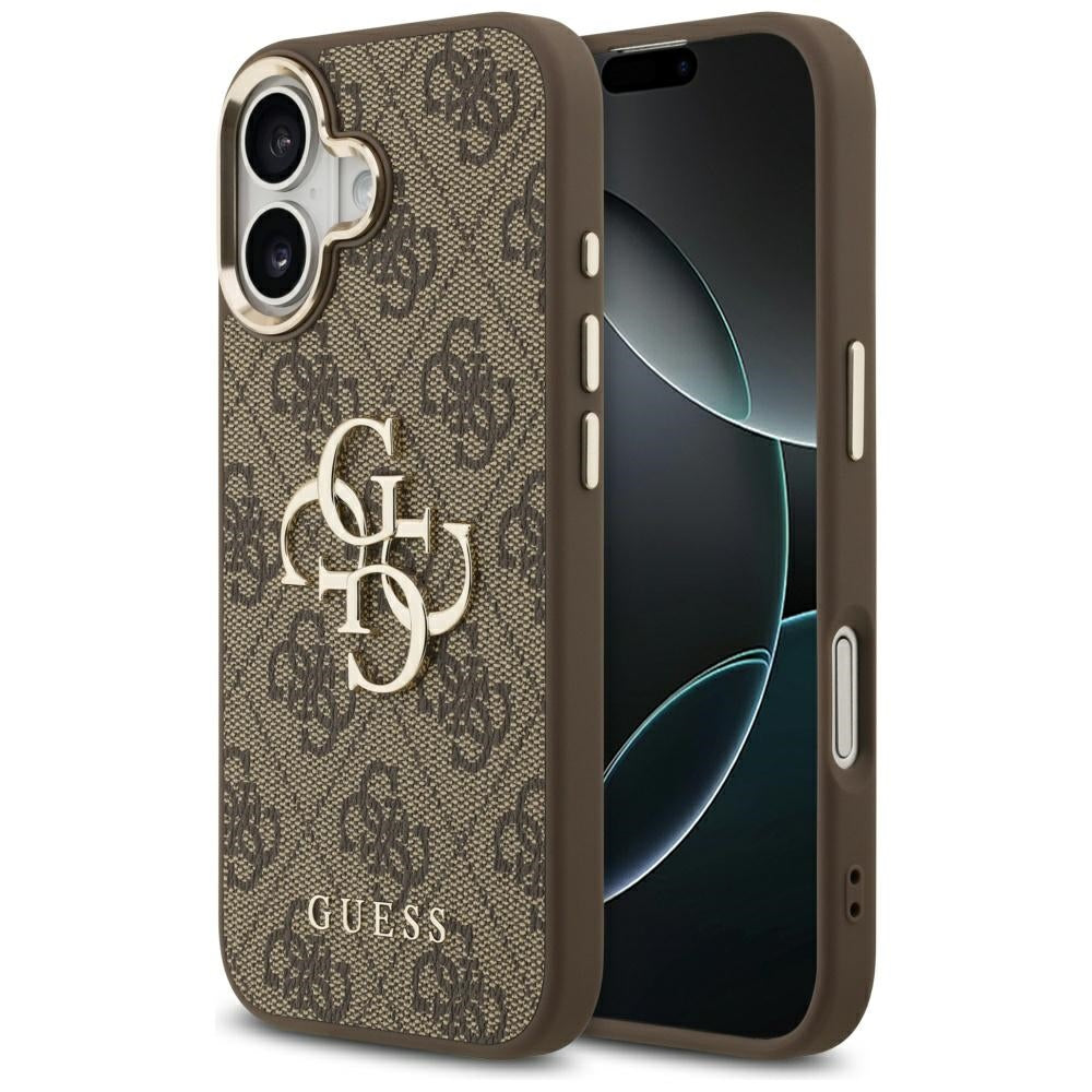 Etui na Apple iPhone 17, Guess, Big 4G Logo Classic, Złoty Brąz