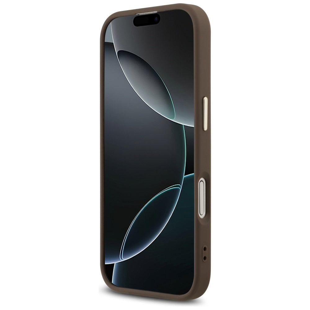 Etui na Apple iPhone 17, Guess, Big 4G Logo Classic, Złoty Brąz
